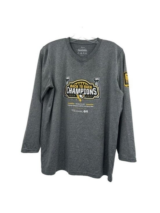 Pittsburgh Penguins Tops - 2017 Pittsburgh Penguins Lemieux 6.6K Charity Run Walk Women's 2XL Stanley Cup